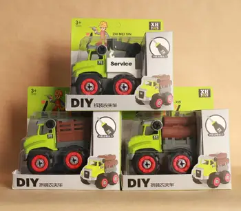 

High Quality Farmer Transport Truck Service Crane Cars Enlighten Educational Boy Gift DIY Assembly Group Model Toy