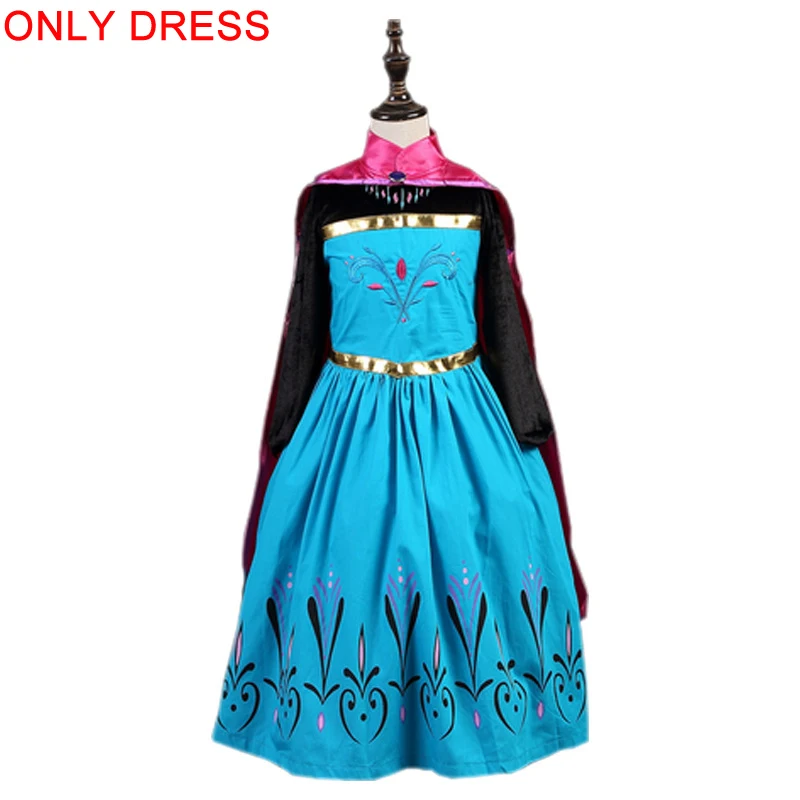 Платье для девочек; платье Эльзы; костюм Снежной Королевы; платье принцессы Анны для костюмированной вечеринки; Детские платья для девочек; fantasia vestidos; одежда для детей - Цвет: anna3