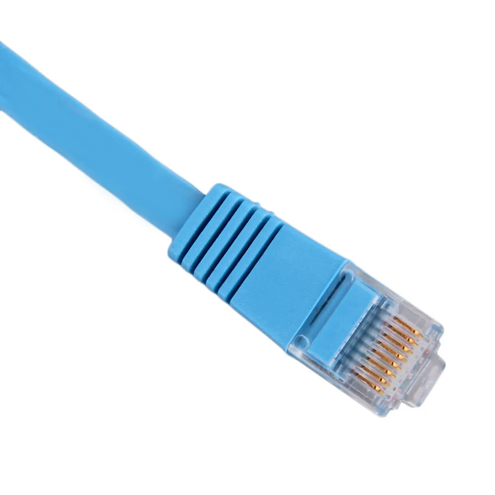 Новейший 1 шт. RJ45 CAT6 8P8C плоский Ethernet Патч Сетевой кабель Lan 1 м кабель синий
