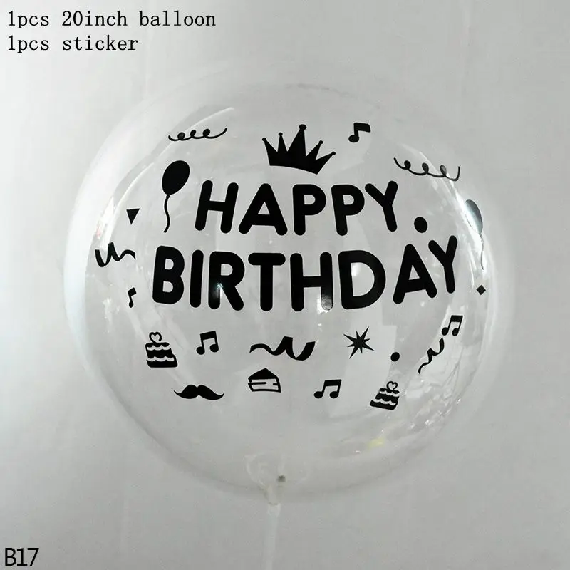 b17-1set balloon 1 шт. 18/20/24/36 дюймов Высокое качество Прозрачный Bobo надувной мяч производитель гелиевый воздух клипсы для воздушных шаров, одежда для свадьбы, дня рождения декора подарки - Цвет: b17-1set balloon