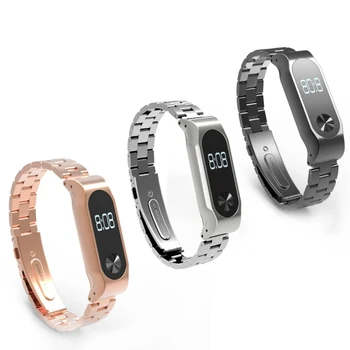 

For Xiaomi Mi Band 2 Stainless Steel Luxury Wristband Metal Ultrathin New Strap