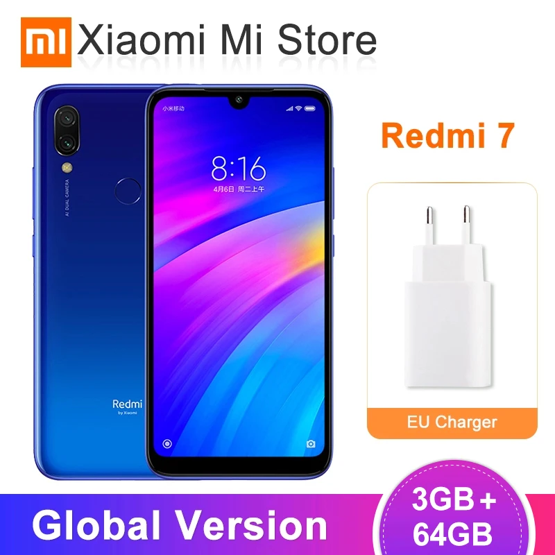 В наличии глобальная версия Xiaomi Redmi 7 3 ГБ 64 4000 мА/ч мобильный телефон Snapdragon 632
