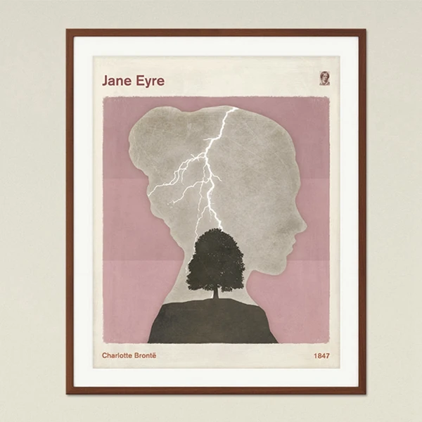 Charlotte Brontë "Jane Eyre" минималистичный литературный плакат, Классическая обложка для книги, холст, живопись, принты, подарки для библиотекаря, Настенный декор - Цвет: PC109