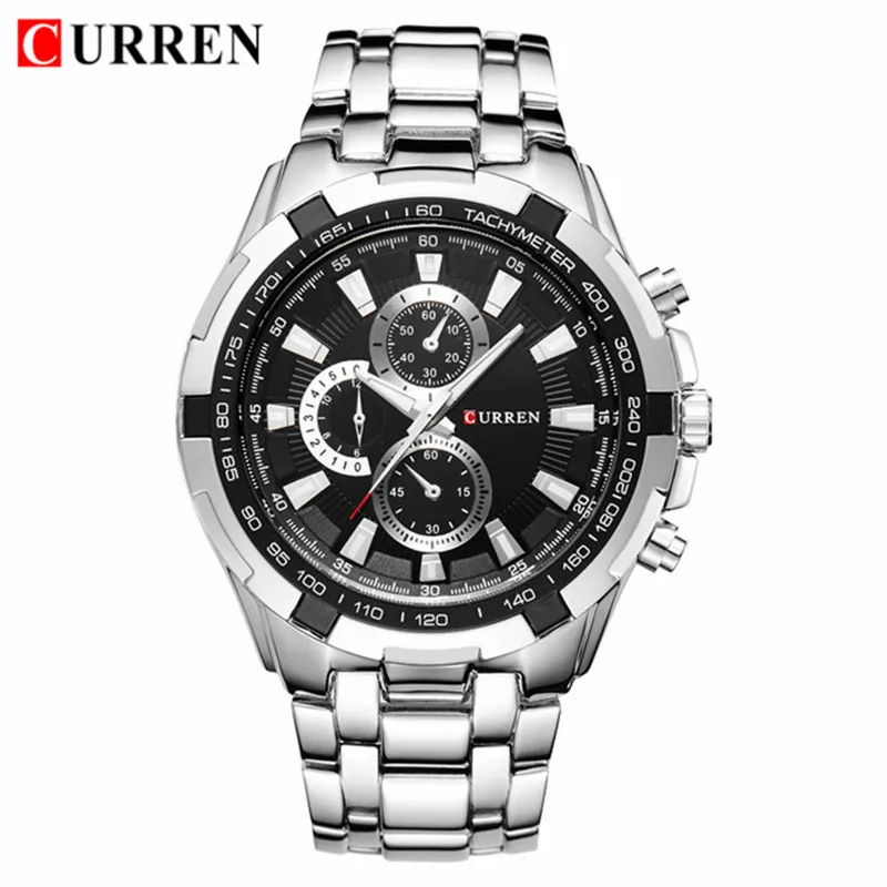 CURREN Relojes hombres superior de la marca de lujo de moda Casual reloj de hombre de acero inoxidable resistente al agua reloj pulsera reloj de cuarzo Masculino