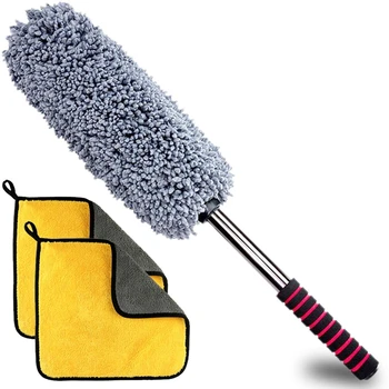 

Car Dust Remover, Car Microfiber Dust Remover Cleaner with Long Extension Handle, 2-Pile Microfiber Cleaning Cloth, Motorcycle,