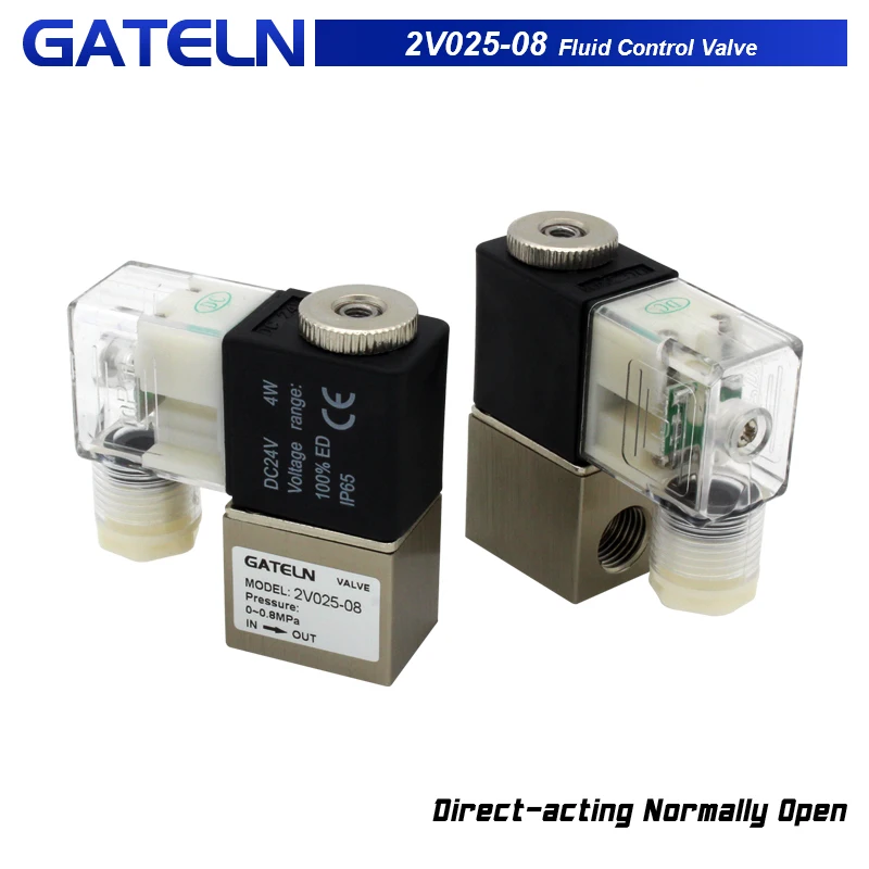 Normalmente Aberto 12v 24v 220v Bsp Maneira Posição ar Válvula Solenóide 2v025-08 Válvula de Controle Pneumática 2v02508 2v025-06