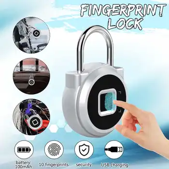 

Waterproof Keyless Portable Smart Fingerprint Lock Padlock Anti-Theft Door Cabinet Padlock Security for House/Gym Box