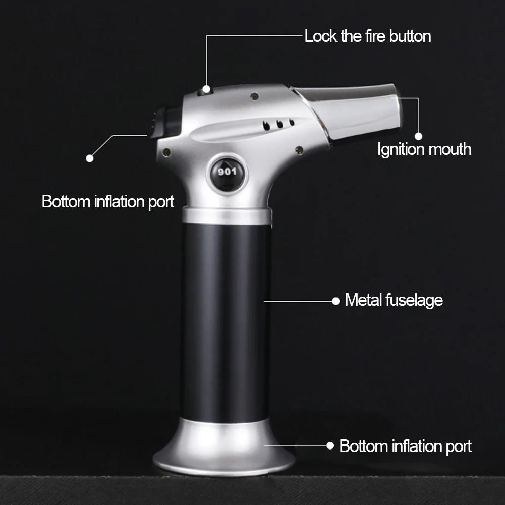 Metal Flame Gas Torch Blow Torch Cooking AutoIgnition Butane Gas Welding-Burner Heating Welding Burner Flame Lighter