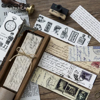 

EZONE 30PCS Paper Bookmarks Vintage Corpus Bookmarks Memo Pad Multi-function Bookmark Students Stationery Literature Art Style