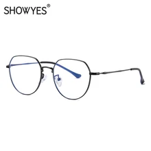 SHOWYES, анти-синий светильник, очки для женщин, верхний плоский нижний круг, простые очки, необычные очки, Blu Ray блокирующие очки 039