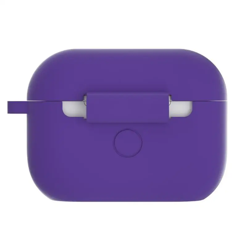 Силиконовый Bluetooth чехол для наушников Защитный чехол коробка с карабином предотвращает потерю и царапины идеально подходит для Apple Airpods Pro - Цвет: Dark Purple