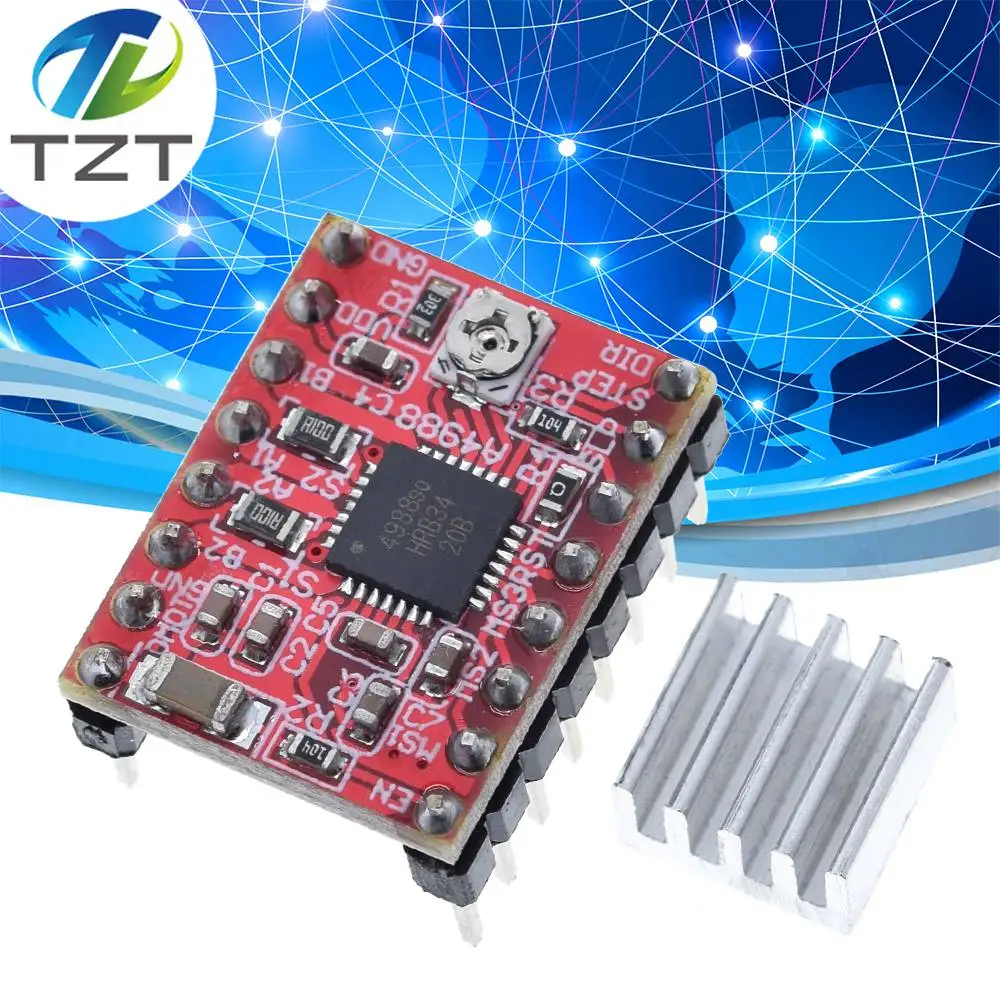 Запчасти для 3D принтера TZT CNC Reprap pololu A4988 модуль драйвера шагового двигателя с