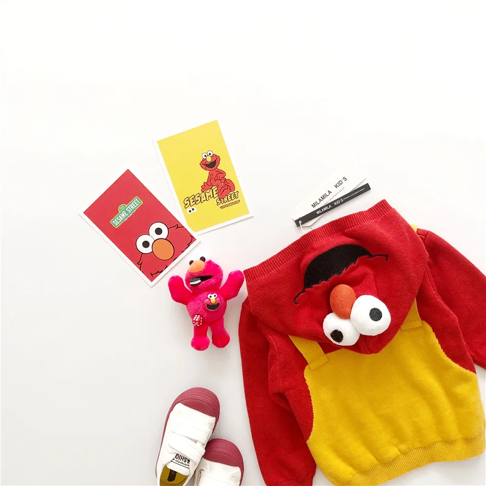 Tonytaobaby/осенне-зимняя одежда новая детская одежда для мальчиков и девочек милый свитер с капюшоном и рисунком детские свитера