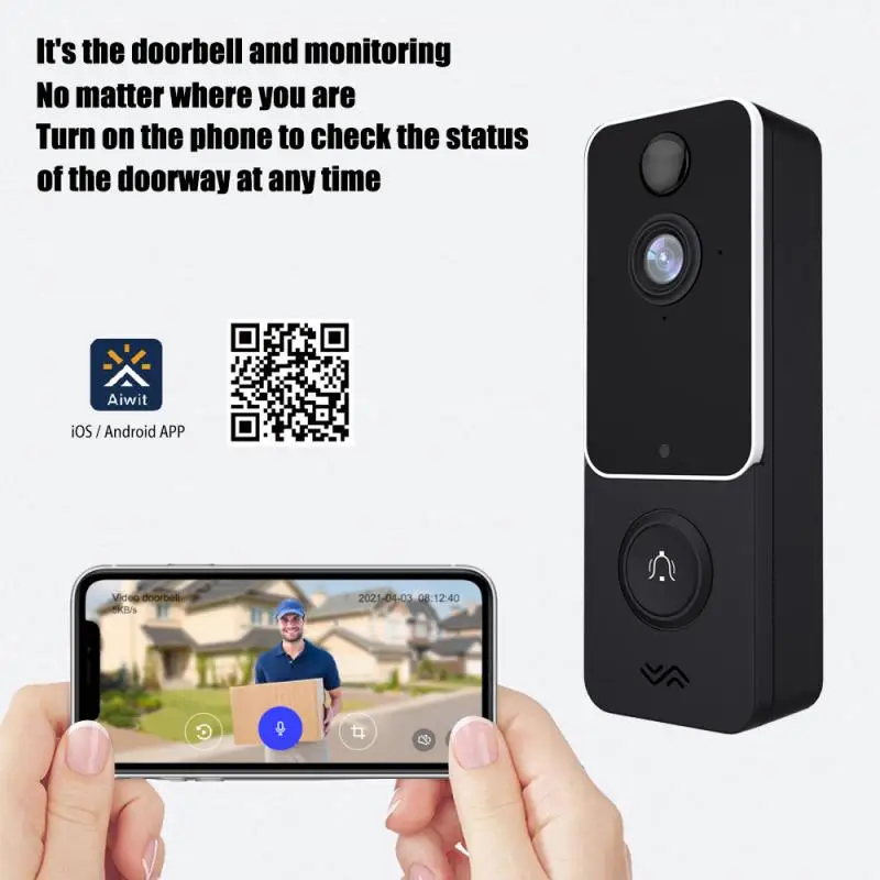 T9 IP67 Weatherproof Smart Video Doorbell Camera WIFI 1080P Visual Intercom Night Vision IP Door Bell PIR Wireless Cameras video intercom system with door release