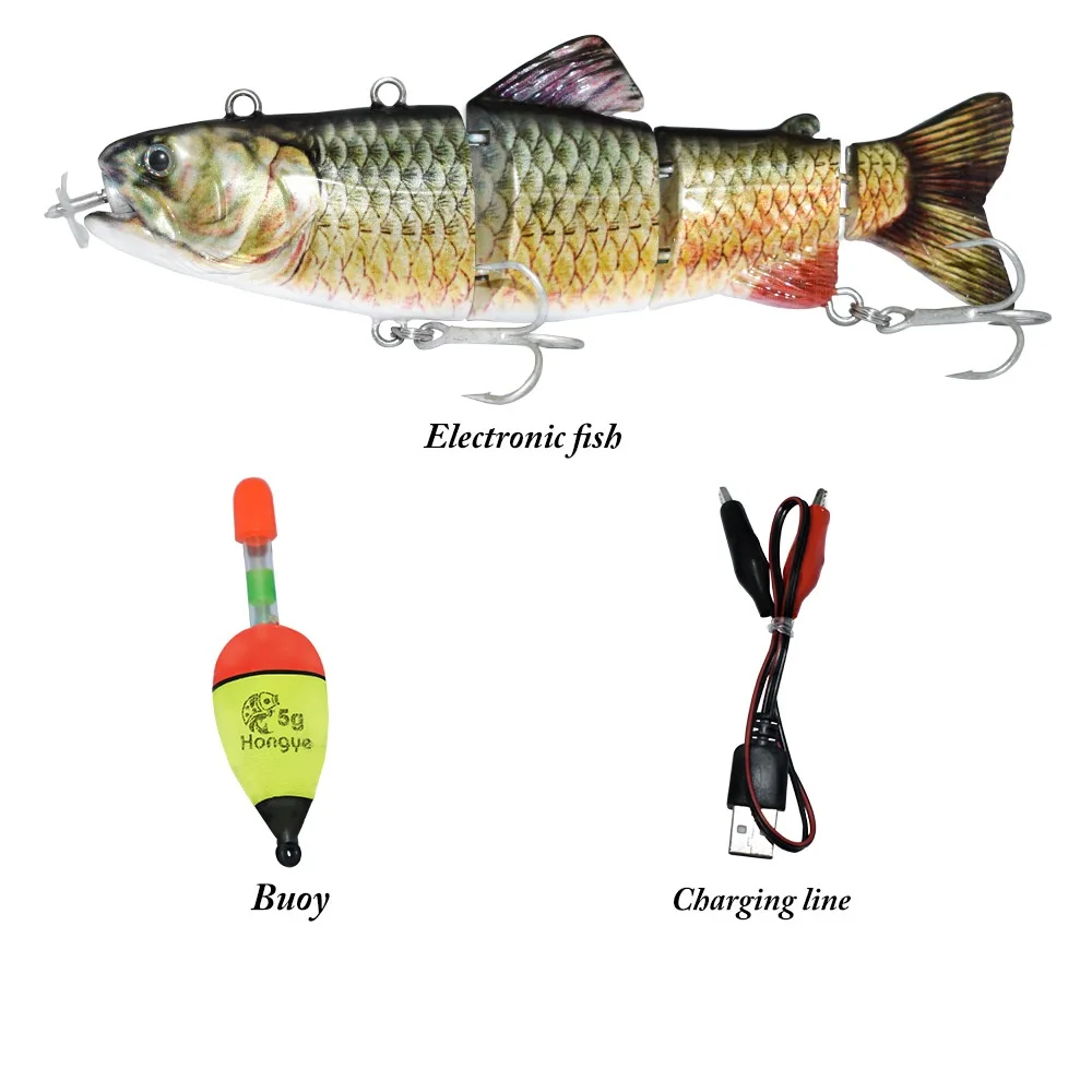 ODS электрическая приманка воблеры для рыбалки 4-Segement Swimbait USB перезаряжаемая Приманка Crankbait мигающий светодиодный светильник рыболовная приманка