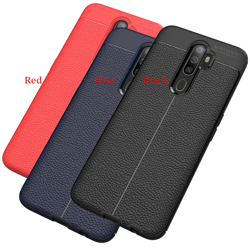 1 шт. тонкий Litchi чехол из ТПУ для OPPO Realme XT Reno Ace для OPPO A9 A5 противоударный мягкий чехол-накладка