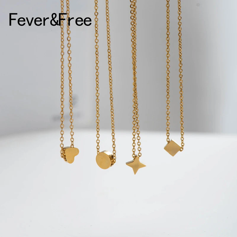 Fever & Free роскошное простое женское золотое ожерелье маленькое сердце звезда