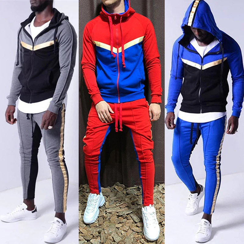 

Man Tracksuit 2 Pieces Sets Winter Jacket+Pants Fitness Fleece Hooded Sweatshirt Sportswear Hip Pop Sports Suits Men's Clothing