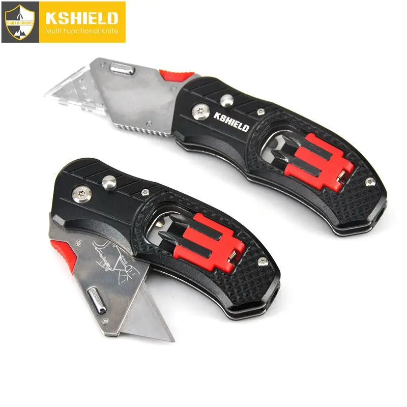 Comprar Cuchillo de uso general cuchillo de electricista plegable cortador de Cable multitool cuchillo 6 en 1 Juego de puntas de destornillador de bolsillo multifunción