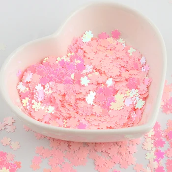 

Nail Sequin Ultrathin Sequins 5mm Pink Cherry Blossoms Shape Loose Paillettes PET Paillette For Nails Art Manicure Making Crafts