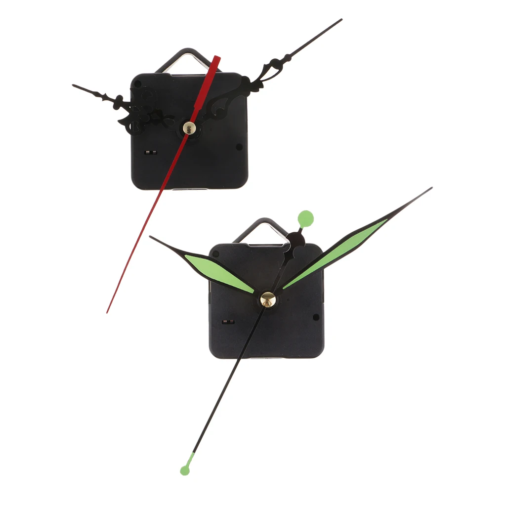 Hot Black Quartz Wall Clock Movement Mechanism Hands DIY Repair Tool Parts Kit (Black and Green Pointer)
