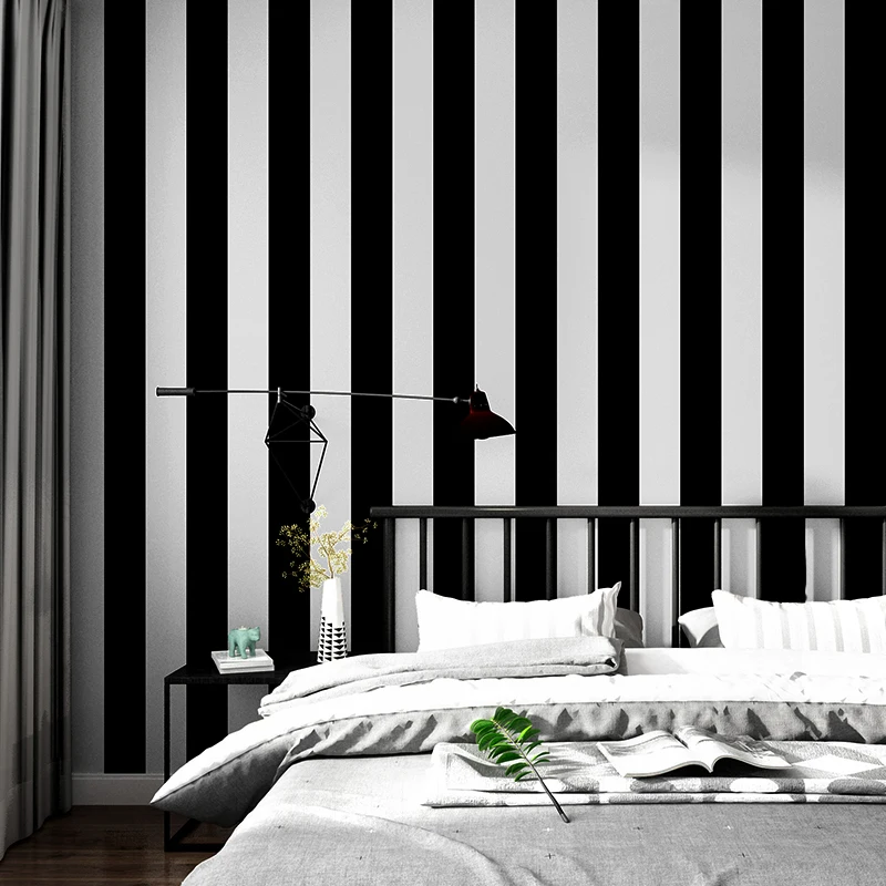

Modern Fashion Yellow Silver Stripe Wallpaper 3d Black Red Wide Striped Wallpapers Mural Kids Room Livingroom Wall Paper EZ204