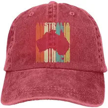 Мужская или женская Регулируемая джинсовая бейсболка, бейсболка в стиле ретро, австралийский силуэт, бейсболка