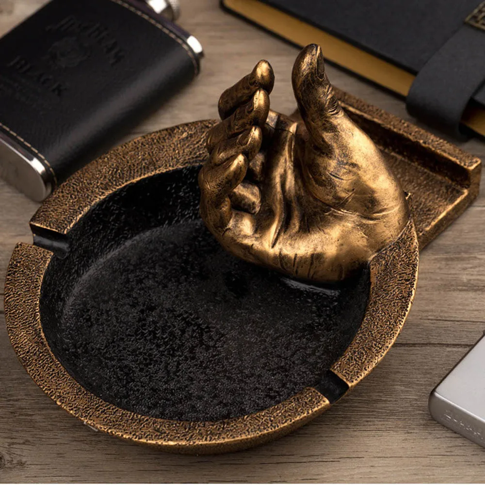 1Pc Ash Tray Arrangement Vintage Ashtray Decor Resin Tobacco Jar Table