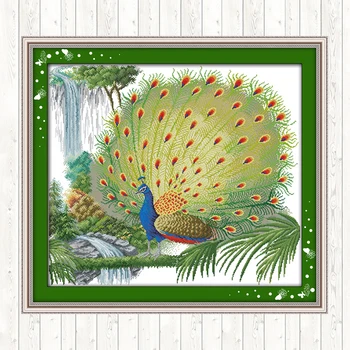 

The Peacock Embroidery Handmade Needlework Package Wall Home Decor Cross Stitch Kits 11CT 14CT Cross Stitch Set DMC Floss Kits