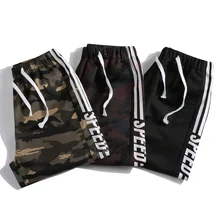 Летние Новые повседневные камуфляжные шорты большого размера с буквенным принтом, свободные пляжные спортивные шорты для бега, домашние повседневные шорты, мужская одежда