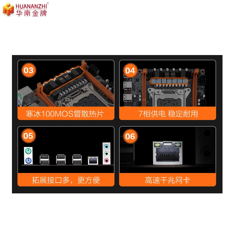 Материнская плата HUANANZHI X79 4M LGA 2011 PS2 USB2.0 SATA3 nvme m.2 поддерживает память REG ECC и