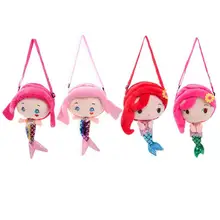 Милая плюшевая сумка-мессенджер для мальчиков и девочек с рисунком рыбьего хвоста, сумка через плечо