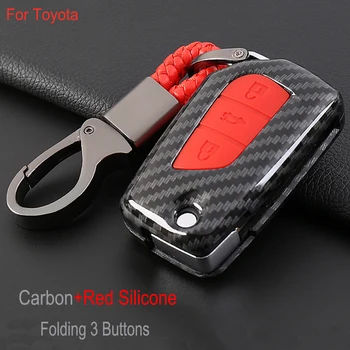 

3 Button Silicone+ABS Car Key Fob Cover Case For Toyota Auris Corolla Avensis Verso Yaris Aygo Scion TC IM 2015 2016 Car styling