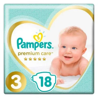 Подгузники Pampers, Premium Care, размер 3, 6-10кг, 18 шт