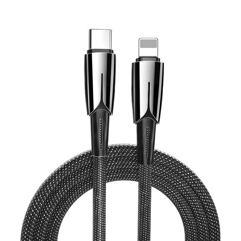 Cafele usb type C для Lightning Кабель для iPhone X XI XS MAX XIR 18 Вт PD кабель для быстрой зарядки для iPhone 8 7 Plus шнур зарядного устройства - Цвет: Black