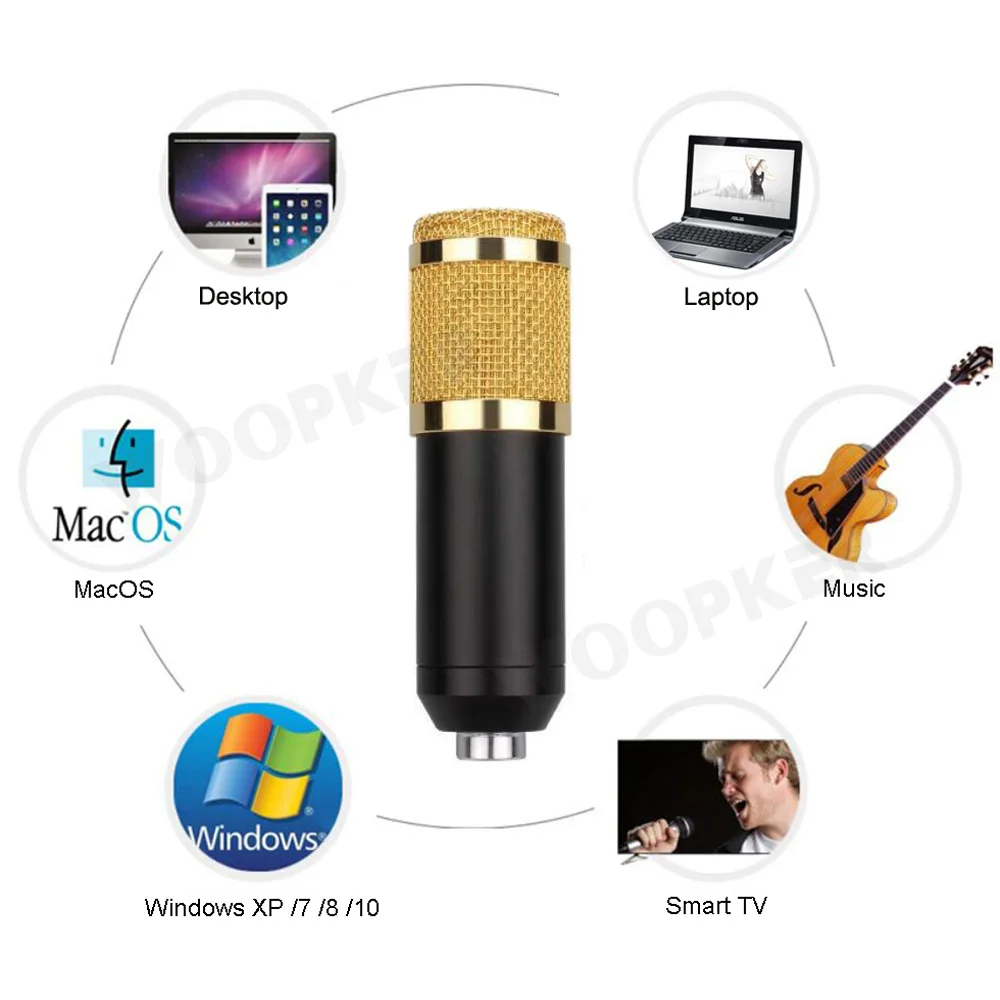 Professional Condenser Microphone BM 800 Set for PC Computer with Tripod and Shock Mount Microfone BM800 Kit Studio Mic