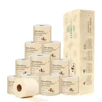 

10 Rolls/pack Roll Paper Toilet Paper 3 Layers Bathroom Toilet Kitchen Paper Tissue Cleaning Paper Wood Pulp Paper