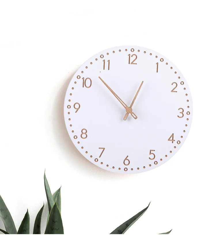30 см скандинавском стиле Модные Простые бесшумные настенные часы для домашнего декора чисто белые настенные часы кварцевые современный дизайн таймер - Цвет: H02