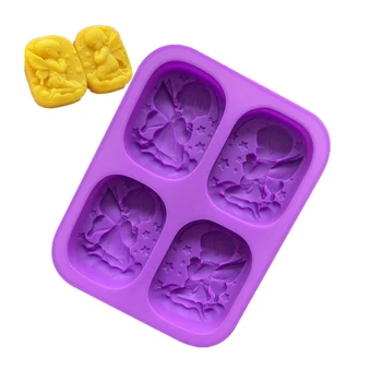 

4 Holes Silicone Mold Die Food-Grade Material Angel Couple Soap Mold Cake Maker Tool Kitchen Bakeware Cake Tools Supplies