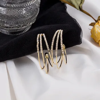 

C- Shaped Earrings Multilayer Diamond Earing Cool Exaggeration Earings