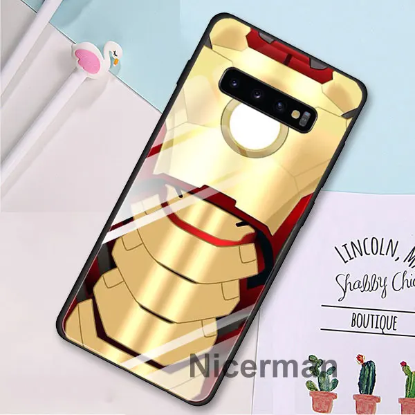 Marvel Железный человек Бэтмен герои закаленное стекло Чехлы для samsung Galaxy S10 S8 S9 Plus S10e Note 9 10 Plus A50 A30 чехол Coque - Цвет: 14