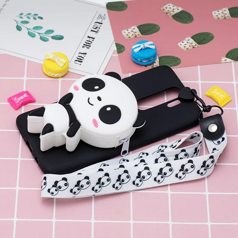 panda Чехол-кошелек на молнии с рисунком для Xiaomi Redmi 8, 8A, Note 8, Pro, 8 T, ремень, мягкая силиконовая сумка, чехол для Redmi 8A, чехол для Redmi 8, чехол - Цвет: panda