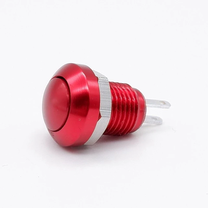8mm Push Button Switch Momentary Metal Horn Doorbell Bell  Car Auto Engine PC Power Start Starter Red Green Black Blue NO