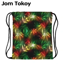 JomTokoy, модный Дамский рюкзак со стягивающим шнуром, с принтом листьев дерева, для путешествий, мягкая женская сумка со шнурком, сумки skd29072