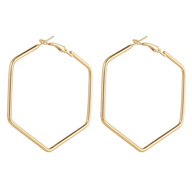 Индивидуальные простые металлические треугольные геометрические серьги, винтажные серьги-кольца для женщин, модные ювелирные аксессуары, подарок - Окраска металла: Gold