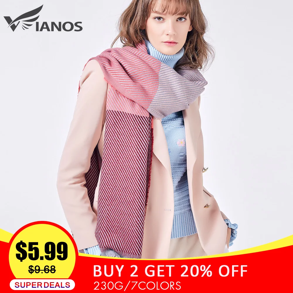 

VIANOSI Warm Winter Scarf Women Long Fashion Soft Shawl and Scarves Brand Foulard Femme Hijab VA217