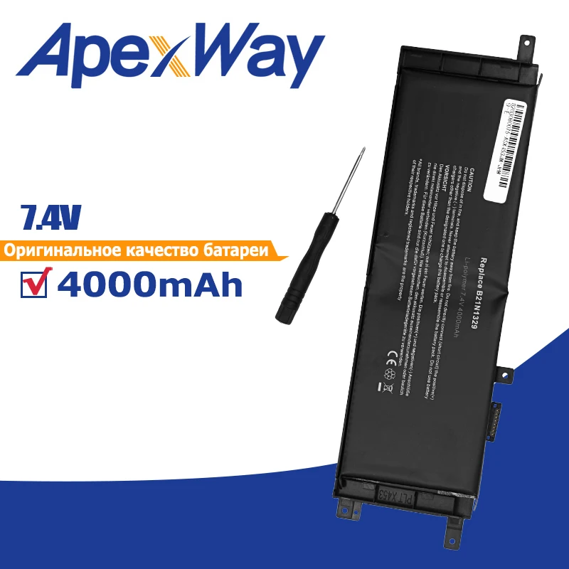 Apexway B21N1329 Batteria Del Computer Portatile Per Asus D553Ma X453 F553M X453Ma F553Ma X553Ma F553Sa X553Ma-Db01 Ultrabook 7.4V 4000Mah