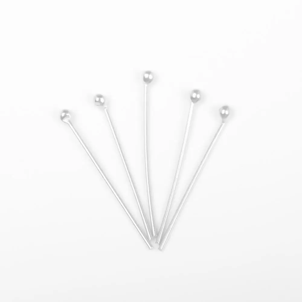 

DoreenBeads Sterling Silver Ball Head Pins Silver Jewelry Findings 23mm - 20mm long, 0.6mm (23 gauge), 1 Gram (Approx 11 PCs)