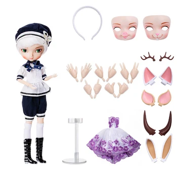 

MODIKER 1/6 BJD Doll Outfit Multi-joint Movable Figure Model Doll Set BJD Doll Kit - Pear Blossom Girl Navy Style Suite 2020