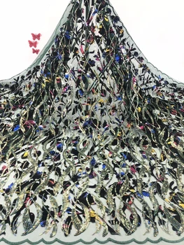 

french lace fabric african sequin lace fabric 2019 high quality lace tissu dentelle africain bridal fabric 5yard/lot